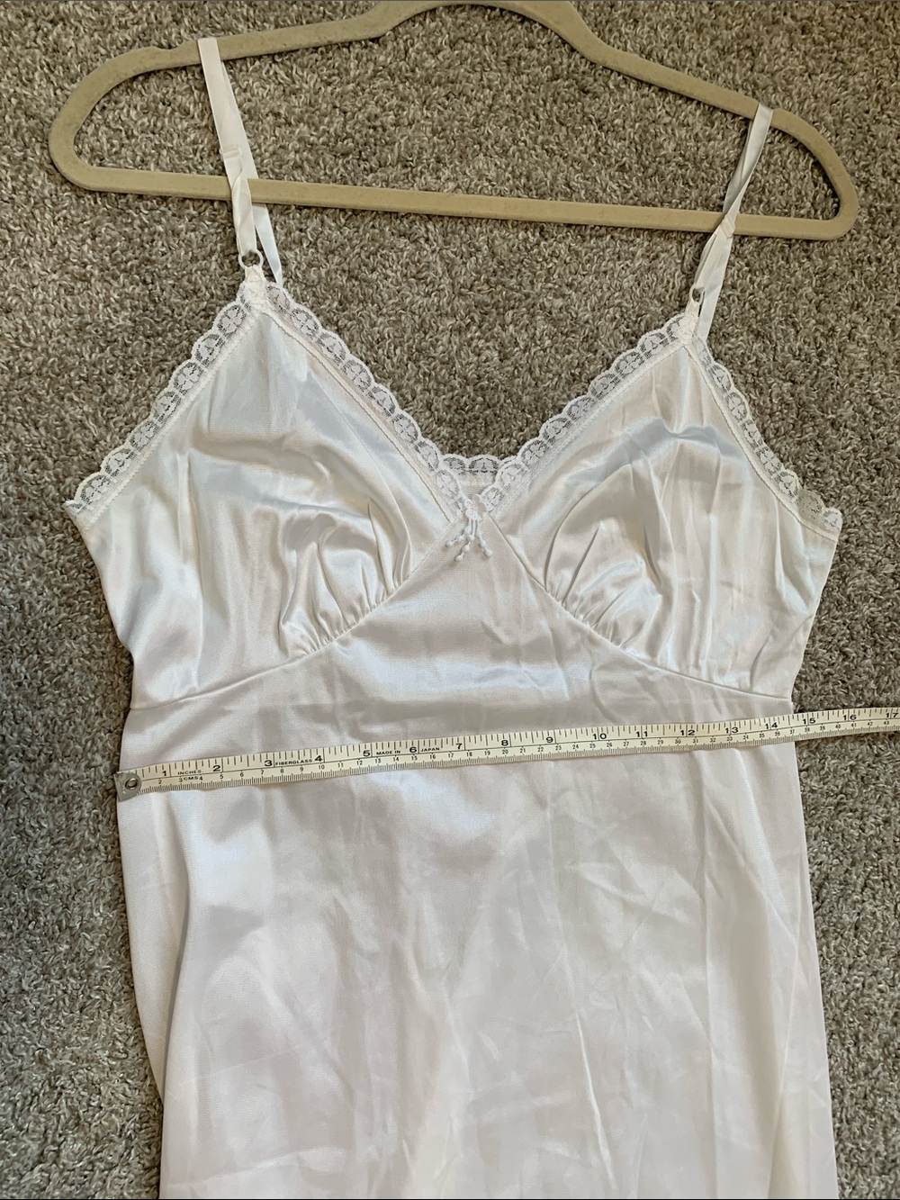 Vintage Sears White Lace-Trim Slip Dress - Picture 8 of 9